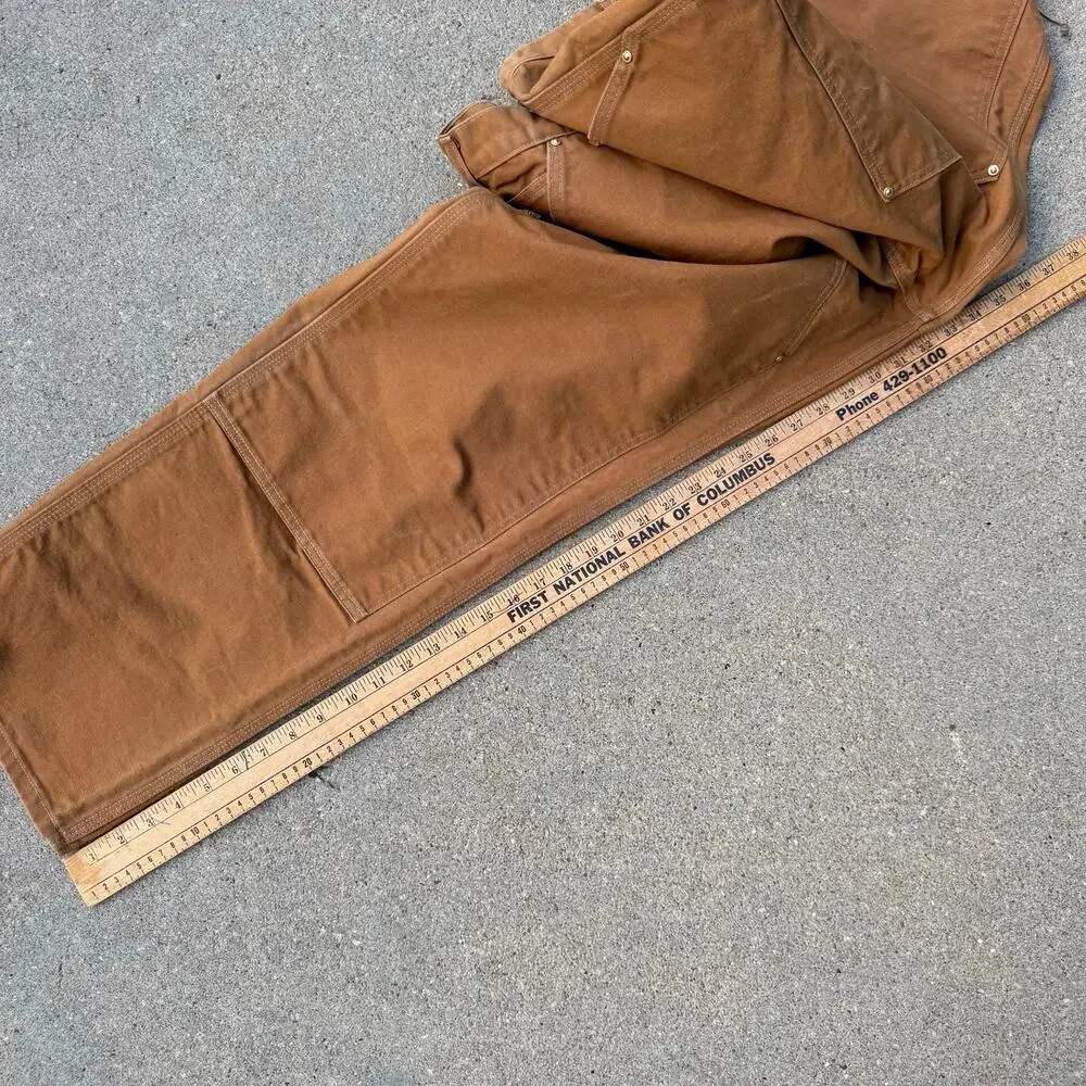 Carhartt Double Knee Loose Original Fit B01 BRN 42x32 Brown Tan Duck USA